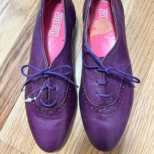 Vintage Dexter Purple Leather Oxfords Lace Up Womens Shoes Size 6M